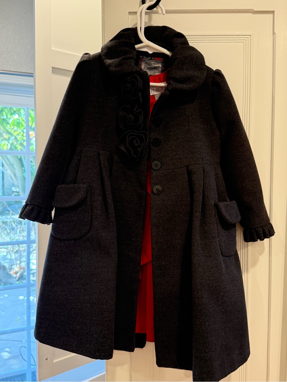 Rothschild Dress Coat with rosette Trim with Red The Children’s Place red
